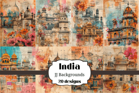 Download 20 India Junk Journal Backgrounds - India Collection