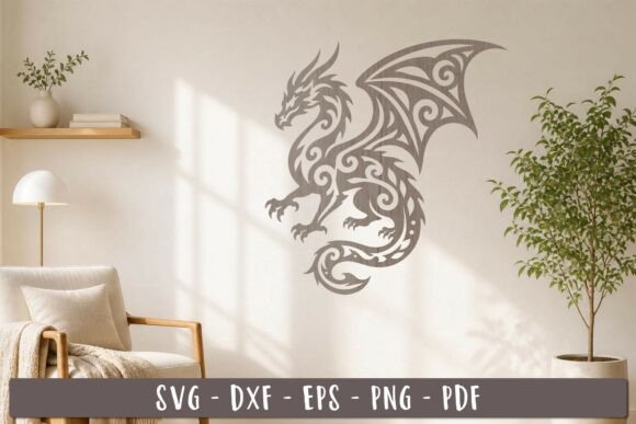 Download Dragon Wall Decor SVG Laser Cut Design - Premium Resources