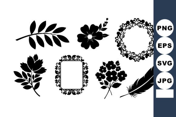 Download Black Floral Elements and Ornamental Fra - Elements Collection